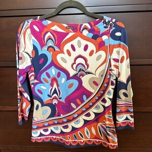 Boat neck nylon/spandex top